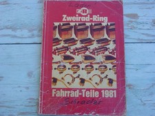 Zweirad-Ring Fahrrad Teile Katalog 1981 Ersatzteile Sachs Union Shimano gebrauch