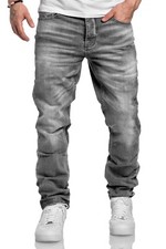 Herren Jeans Regular Straight Fit Denim Hose Destroyed A79084