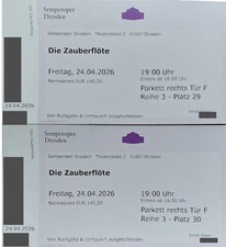 2 Tickets "Die Zauberflöte"