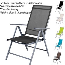 Extra leicht Aluminium Gartenstuhl Liegestuhl Klappstuhl Hochlehner 7-Positionen