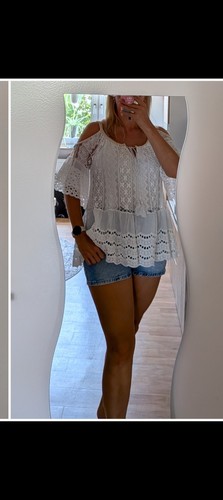 Damen spitzenbluse weiß boho - damen,