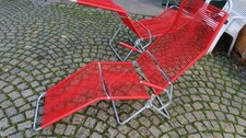 2 Liegestühle NEU EMBRU Altdorfer Spaghetti Liegestuhl wenig benutzt Rot