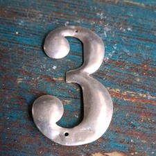 Zahl 3 Metal Aluminium Zahlen Hausnummern Schilderbeschriftung Schriftzüge 5cm