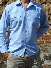 50x  Diensthemd Faschingshemd Feuerwehrhemd Gr.S -XL Arbeitshemd  hellblau