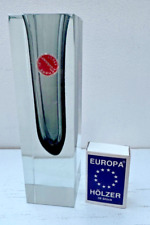 Murano Kristall Vase rauchgrau