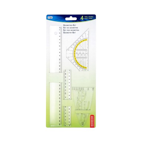 Geometrieset 4tlg mit - 4tlg.,, lineal