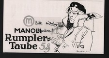BERLIN, Werbung 1915, Manoli AG Rumpler-Taube Zigaretten