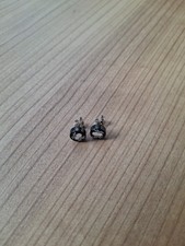 Ohrringe Modeschmuck Gothic Spider Rund Schwarz Weiß Stecker 