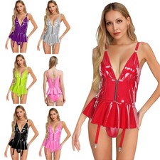 DE Damen Bodysuit Partykleid