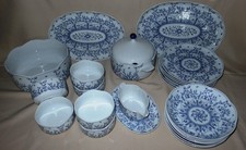 Ess Service Alt Tirschenreuth 1838 * 24 Teile * Fleur/Blätterzauber Blau-Weiß