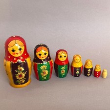 Matroschka Babuschka Holz Puppen Set 7 teilig Vintage