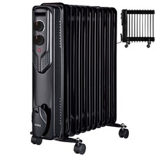 11 Rippen Öl Radiator Elektroheizung Heizstrahler Mini Heizung 2500 Watt Heizer