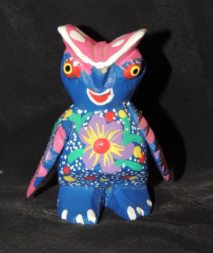Alebrije holzeule bunt bemalt - holzeule,