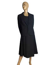 Etuikleid mit Jacke viktorianisch schwarz  40er vintage Wolle Krepp Strick 42 44