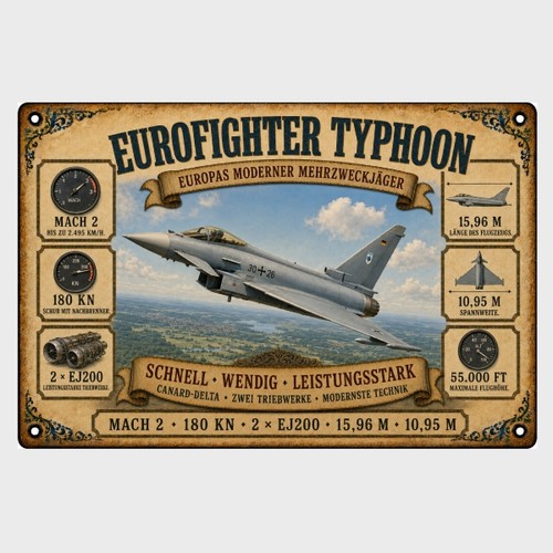 Blechschild eurofighter - blechschild,