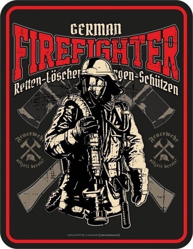 Blechschild german firefighter - blechschild,