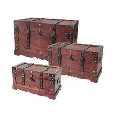 HMF Schatztruhe  Schloss Schatzkiste Holzkiste box Frankreich (retoure)