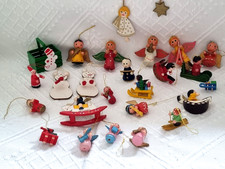 ? Weihnachtsbaumschmuck 24 Teile Holz Engel Ornamente Anhänger Vintage Deko