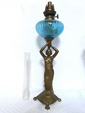 Antike Petroleumlampe mit Glaszylinder und Glastank