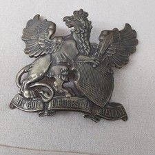 Badische Pickelhaube Mannschaft Emblem m.Devisenband u. geschl. Krone Original
