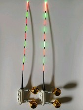 2x LED Bissanzeiger, Angelglocke, Aalglocke, grün-rot , incl. Batterien