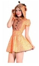 Damen Kostüm "Giraffe" Kleid Tier Safari - Gr. M - Frauen Karneval Mottoparty