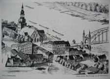 alte Postkarte aus TILSIT Ostpreußen Ansicht Künstlerentwurf um 1960