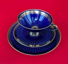 Kobalt Blau Sammeltasse Sammelgedeck Gold Kaffee Set Relief Gedeck Ornamente Tee