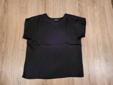 Vila schwarz T-Shirt edel Bluse Schwarz glänzend Gr.38 wie neu