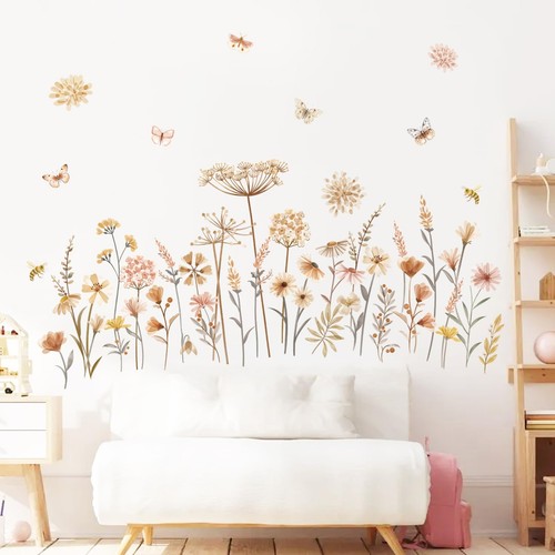 Wandsticker blumen boho - wandsticker,