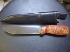 altes gr. norwegisches Jagdmesser " HELLE " Messer Knife Lederscheide