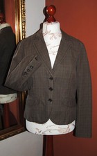 s.Oliver Blazer schick Glencheck braun-orange-schwarz tailliert Gr. 44 getr.