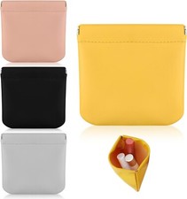 4 stück lammleder kosmetiktasche klein, wasserdicht kosmetiktasche kein reißv...