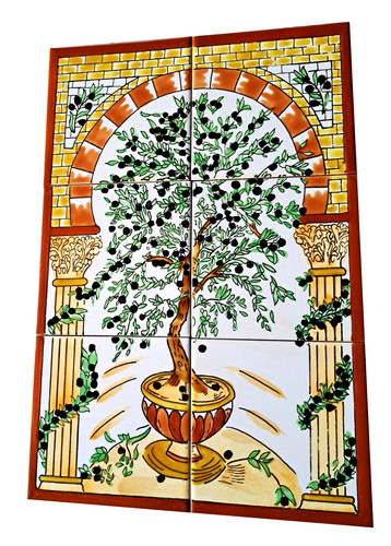 Olivenbaum fliesenbild 30x45 - olivenbaum,