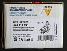 Vortex Zirkulationspumpe BlueOne BWO 155 V ERT mit Regelthermostat Trinkwasser