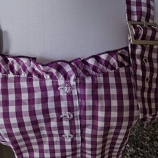 ⚛️?⬜️Trachten Bluse- Oktoberfest Gr.36- schulterfrei lila Kariert?⬜️