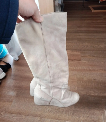 Stiefel beige echt leder - stiefel, gr.38