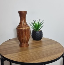VINTAGE Rattan Vase Holz Boho