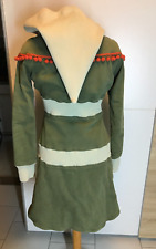 Blutsgeschwister Mantel Zipfel Kapuze Zipfelmütze grün weiß gestreift Bordüre XS