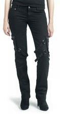 EMP black Jeans Buckle pants GothicHose SteamPunk Schnallen M Larp NEU 32/32 WGT