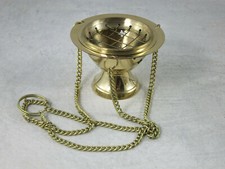 Räuchergefäß Ampel, Weihrauchschwenker, Messing, Höhe 8 cm, 452602