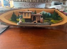 Wandbild Holzscheibe Wassermühle 