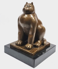 Bronzefigur Fette Katze Fernando Botero Fat Cat Bronze Marmorsockel