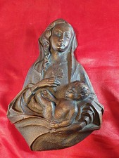 Altes Bronze Relief Madonna Jesus Kind (4522)