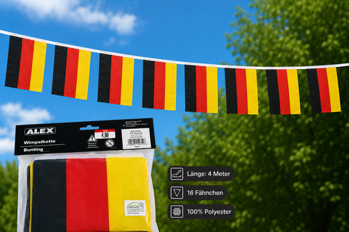 Deutschland wimpelkette 16 - 4m,