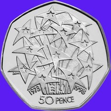 50p Münze. EU STARS -
