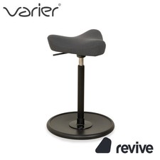 Varier Move Compact Sitz-Steh Hocker Stuhl Stoff Dunkelgrau Basis Schwarz Holz