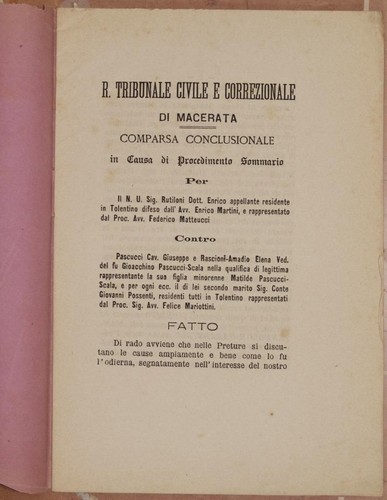 Sentenza 1890 macerata martini - macerata,