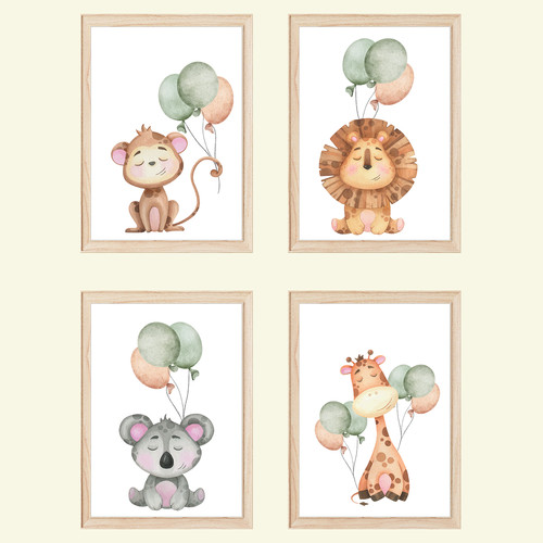 Tiere luftballon bilder 4er - tiere,