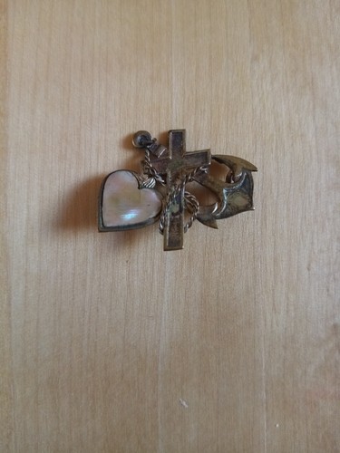 Antik brosche mit ankerkreuz - brosche,